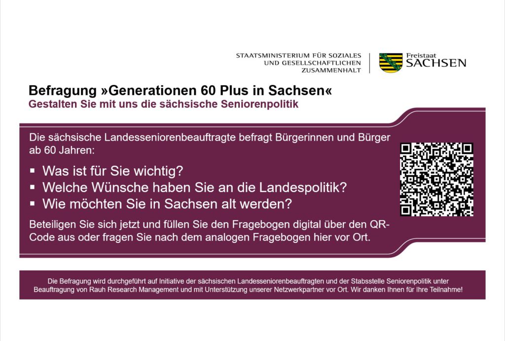 Befragung Generationen 60+ in Sachsen